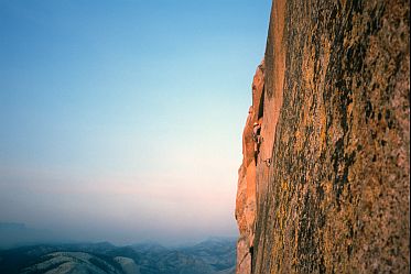 [ThankGodLedge.jpg]
Guillaume between Thank God ledge and the offwidth near the end of the North-West regular route of Half Dome.