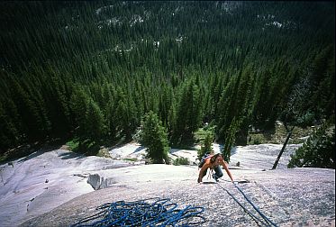 [SuperSlab.jpg]
Jenny on the super slabby left side of SuperSlab (5.10).