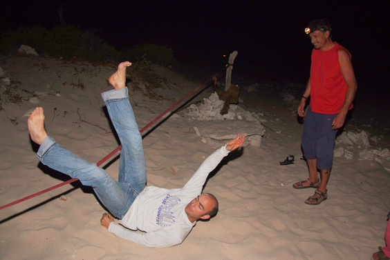 [20081008_235657_DrunkSlacklining_.jpg]
Slacklining is hard. Slacklining at night is harder (no visual reference). Slacklining at night after 3 salad bowls of rum is... well, whatever, but you can see the results here.