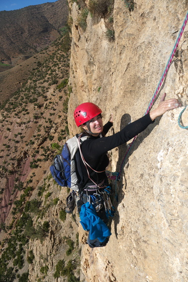 [20120504_172811_BelleEtBerbere.jpg]
Jenny on 'Belle et Berbère', a route where I found that the cruxes where all mean boulder moves.