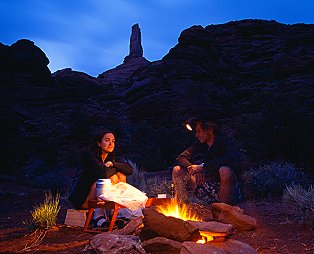 barbecue at the base of Castleton tower, Utah