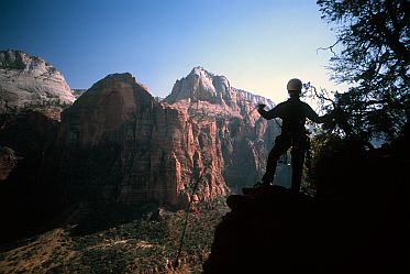 [ZionIronMessaiahCoiling.jpg]
Coiling the rope on top of the 2nd (or 3rd if you include the ramp) pitch of Iron Messiah.