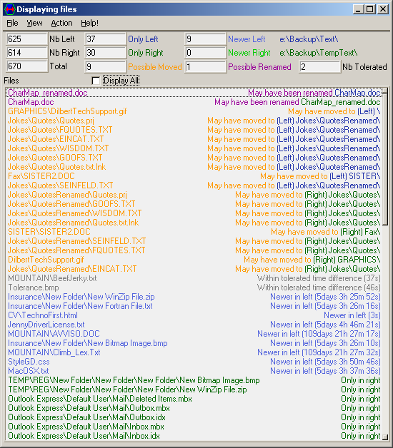 [XSynchDisp.png]
Listing of the differences between the files