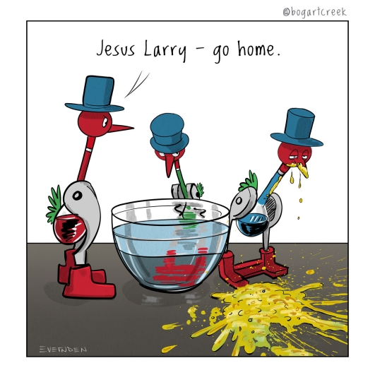 [LarryGoHome.jpg]
Drunk bird