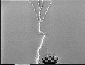 Lightning strike on Boeing airplane