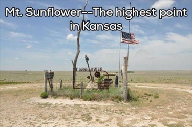 [MtSunflower.jpg]
Mt Sunflower, highest point in Kansas
