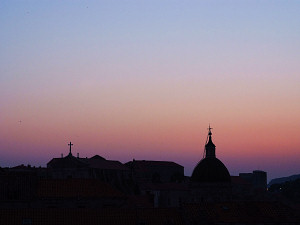 Alpenglow (!) above the city rooftops