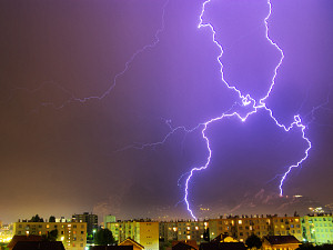 Lightning storm above Grenoble