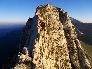 Sunset on the summit ridge of Mt Gerbier