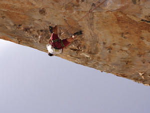 Vincent on a 7c at Archi