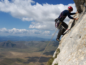 Climbing on Mt Vettore