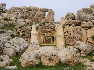 Entrance to the megalithic temple of Ggantija