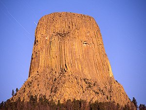 Devil's Tower seen by the moonlight