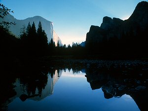 El Capitan reflected in the Merced river