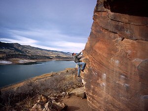 Last climb of our USA road trip at the bouldering area of Rotary park, Fort Collins