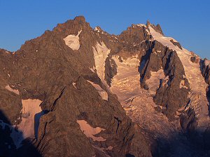South face of Pic Gaspard (3883m) and la Meije (3974m)