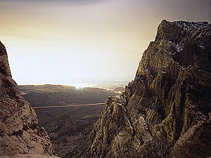 Las Vegas shining in the light from a bivouac at Red Rocks