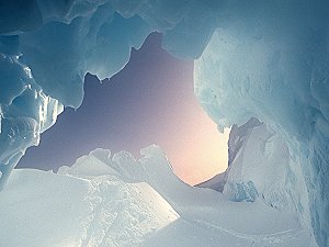 Pastel colors of an ice cave