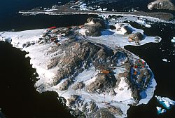 DdU_FromAir - Petrel Island on which is located the French research station of Dumont d'Urville, Antarctica