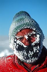 DomeC_Alain - Frozen glaciologist, Dome C, Antarctica
