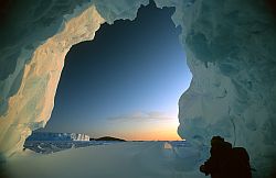 IceCaveColors - Sunset in ice cave, Antarctica