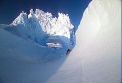 IcebergArchClimb - Climbing arch iceberg, Antarctica