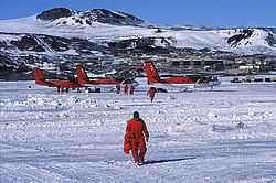 McMurdoTwinOttersWalker - Walking on the McMurdo airstrip after Twin-Otter arrival.
[ Click to download the free wallpaper version of this image ]