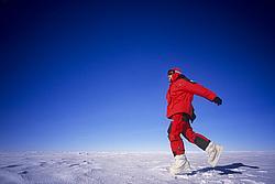 RunningColdMan - Happy runner on the polar snow.