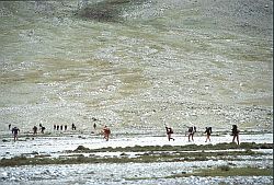 CrossRiver - Crossing a river on the approach to Cho Oyu, 2000