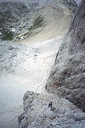 Dibona - Dibona route on the Tre Cime di Lavaredo, Dolomite 1999
[ Click to download the free wallpaper version of this image ]