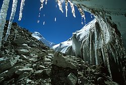 GlacierInside - Water running inside a glacier, Cho Oyu, 2000
[ Click to download the free wallpaper version of this image ]