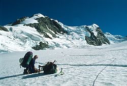 GlacierWalk - Hiking up the Tasman glacier, New Zealand 2000