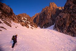 HaasAcitelliBase - Base of the Haas Acitelli couloir, Corno Grande, Gran Sasso, Central Italy
[ Click to go to the page where that image comes from ]