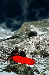 HuascaranNF_Bivy - Bivy below the north face of Huascaran, Peru 1996