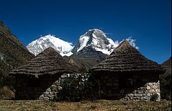 HuascaranNF_Huts - Old hut below the north face of Huascaran, Peru 1996