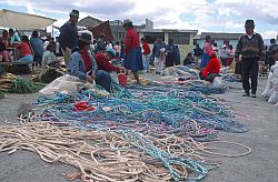 RopeMarket - Rope vendors on a market, Ecuador 1994