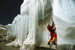 SeracClimbing - Serac climbing near Cho Oyu base camp, 2000
[ Click to download the free wallpaper version of this image ]