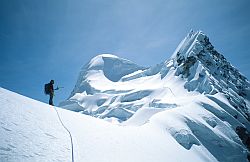 VallunarajuSummit - Near the summit of Vallunaraju, Peru 1996