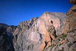 DiamondStanding - The diamond, east face of Longs Peak, RMNP, Colorado