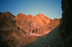 DiamondSunrise2 - The Diamond of Longs Peak in the sunrise, RMNP, Colorado