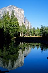 ElCapAndReflection - El Capitan and its reflection in the Merced river. Yosemite, California, 2003