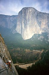 ElCapFromMiddleCathedral2 - El Capitan seen from the East buttress of Middle Cathedral. Yosemite, California, 2003
[ Click to go to the page where that image comes from ]
