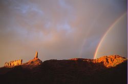 CastletonRainbow - Double rainbow on Castleton tower, Moab, Utah