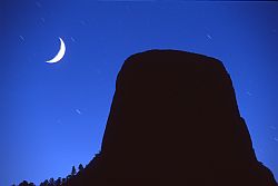 DT_Moon - Devil's Tower at night, Wyoming, 2002