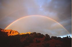 FullDoubleRainbow - Full rainbow on Castleton tower, Moab, Utah
[ Click to download the free wallpaper version of this image ]