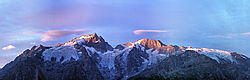 MeijeMorningPano - Early morning light on La Meije (3983m), Oisans.
[ Click to go to the page where that image comes from ]