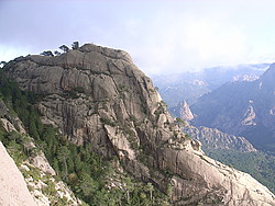 20061110-152855-TeghieLisceSummit - Climber on the summit of the Teghie Lisce.