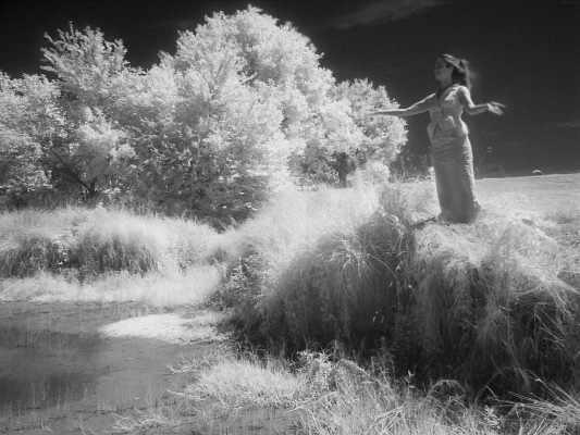 [20080622_113140_Infrared.jpg]
Morgan le Fay invoking the waters of the mud puddle in search of some Arthurian twig.