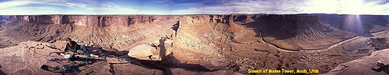 Panorama from the summit of Moses Tower, Moab, Utah, 2002