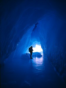 Ice cave within an iceberg